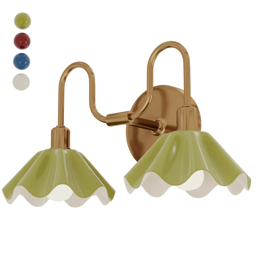 Vintage Brass Double Wall Sconce Image 1