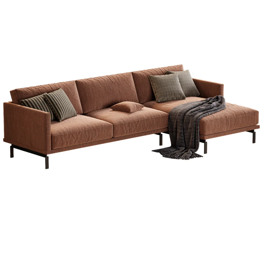 sofa galene 4 plazas con chaise lounge derecho beige Image 1
