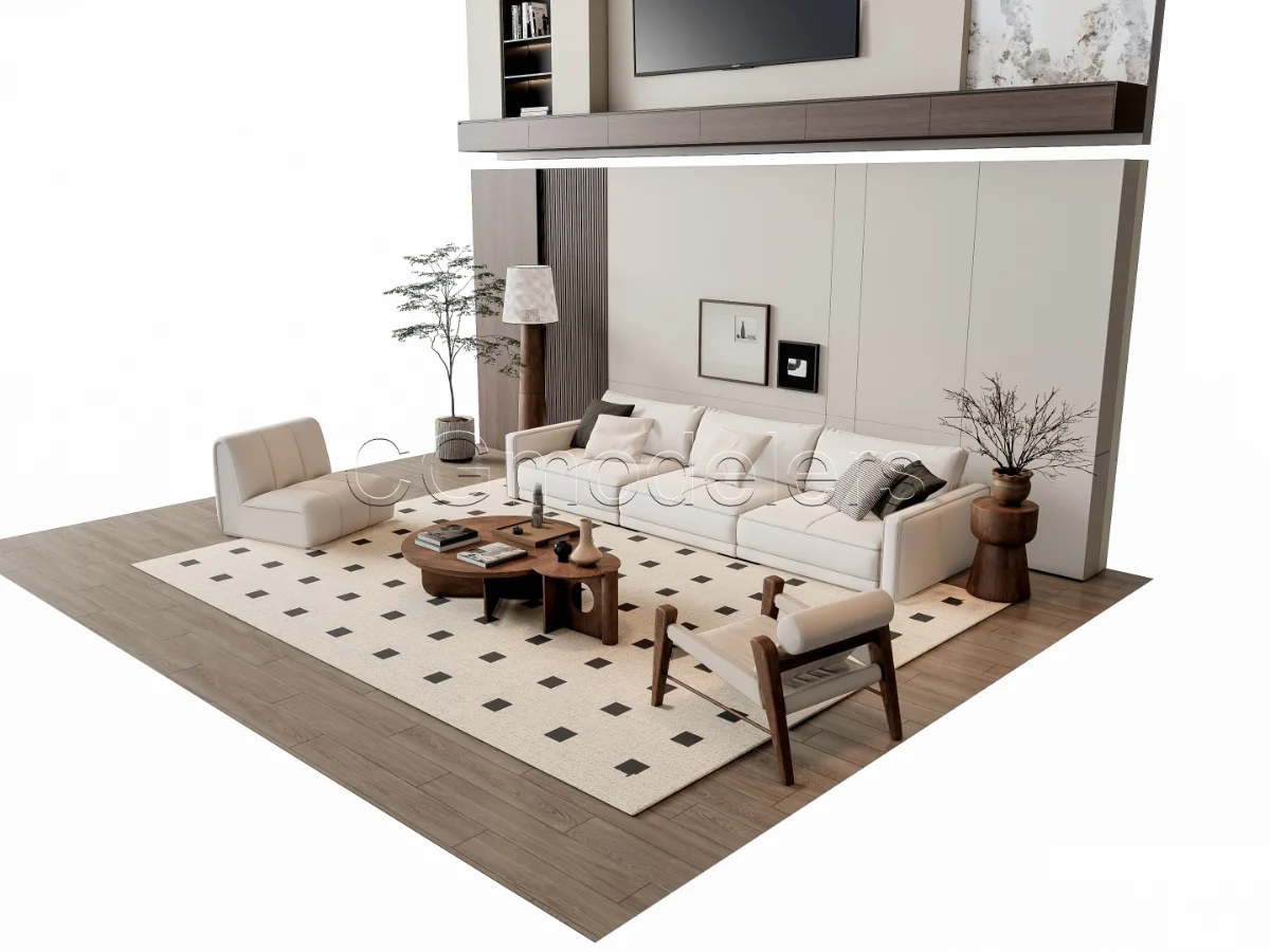 MODERN LUXURY LIVING ROOM SET 6 Image 1