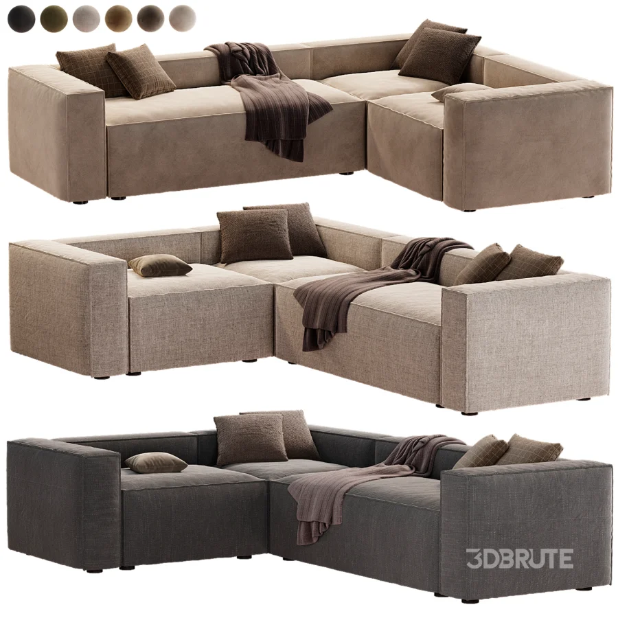 sofa rinconero blok 4 plazas pana verde Image 2