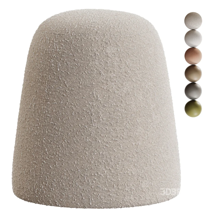 Pouf Curly Velour Terracotta Image 1