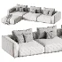 3 seater sectional fabric garden sofa - Thumbnail 3