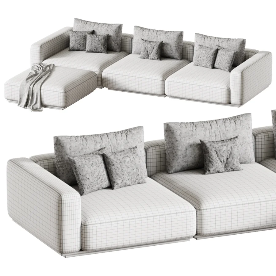 3 seater sectional fabric garden sofa Image 3