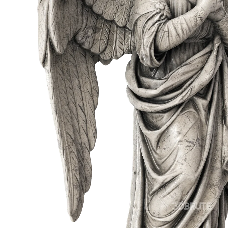 Fountain Collection 01 – Classic Marble Angel Fountain with Water Image 2