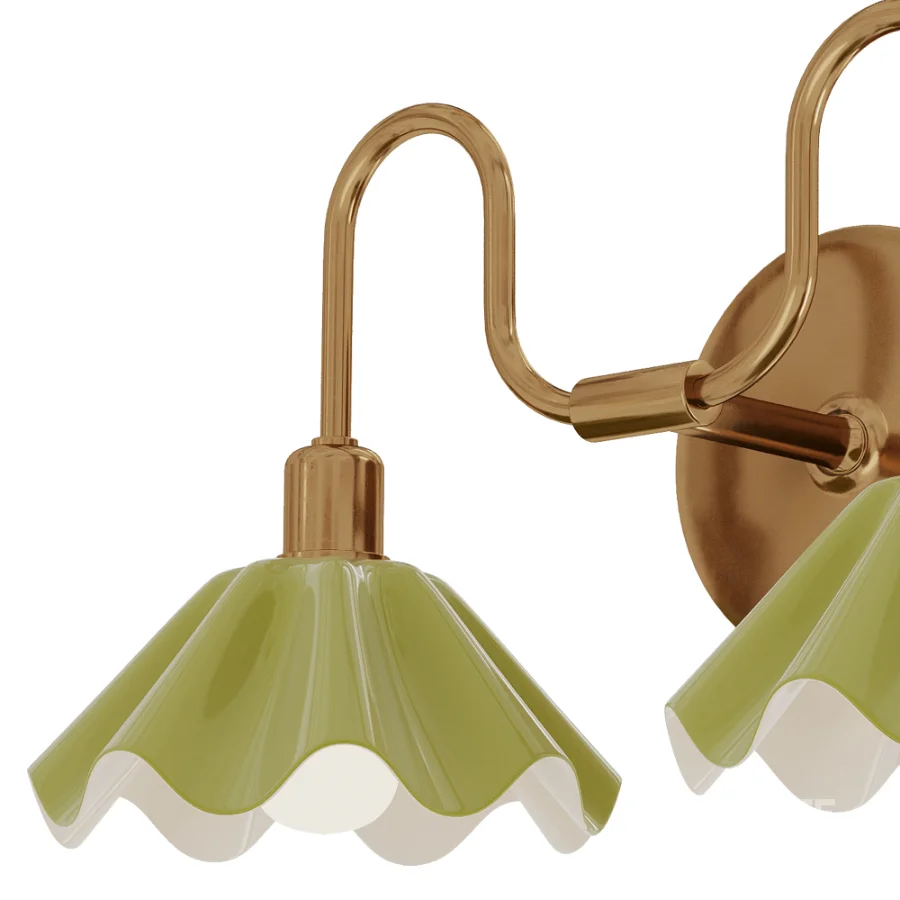 Vintage Brass Double Wall Sconce Image 4