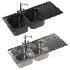 SMEG Double Bowl Kitchen Sink and Faucet - Thumbnail 1