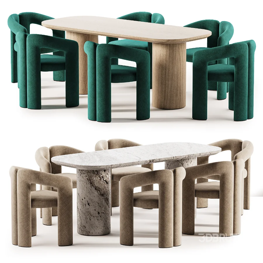 TONDO dining table and Dudet armchair Image 4