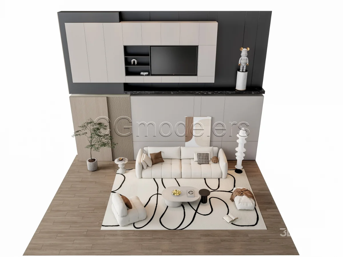 MODERN LUXURY LIVING ROOM SET 20 Image 4