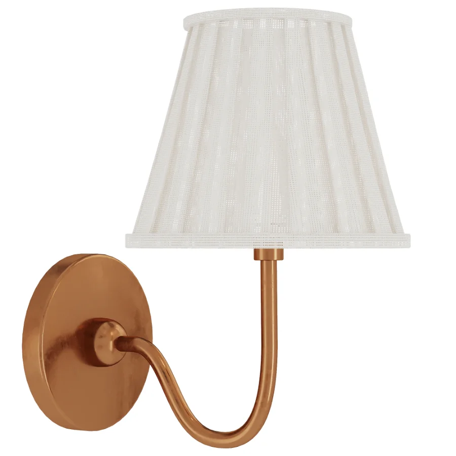 Vintage Brass Burlap Wall Lamp Image 7