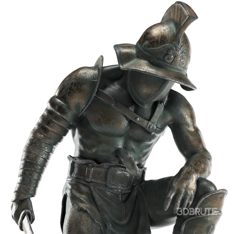 Ancient Roman Gladiator Warrior Statue Image 3