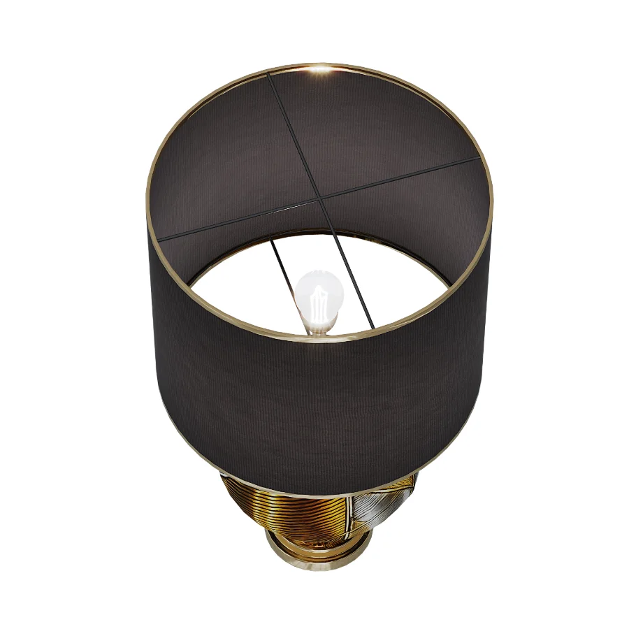 Mercurio Large Round Amber Gray Crystal Table Lamp Image 3