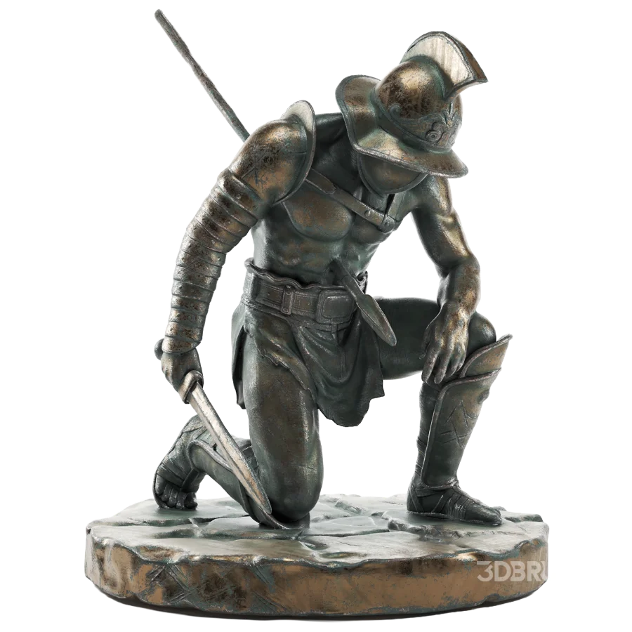Ancient Roman Gladiator Warrior Statue Image 1