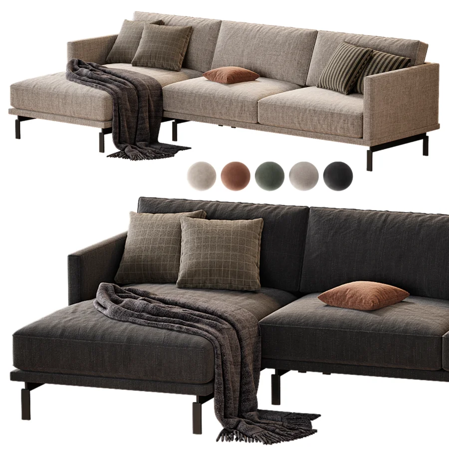 sofa galene 4 plazas con chaise lounge derecho beige Image 2