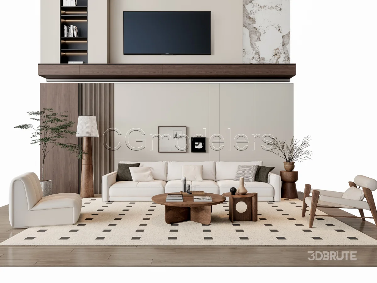 MODERN LUXURY LIVING ROOM SET 6 Image 4