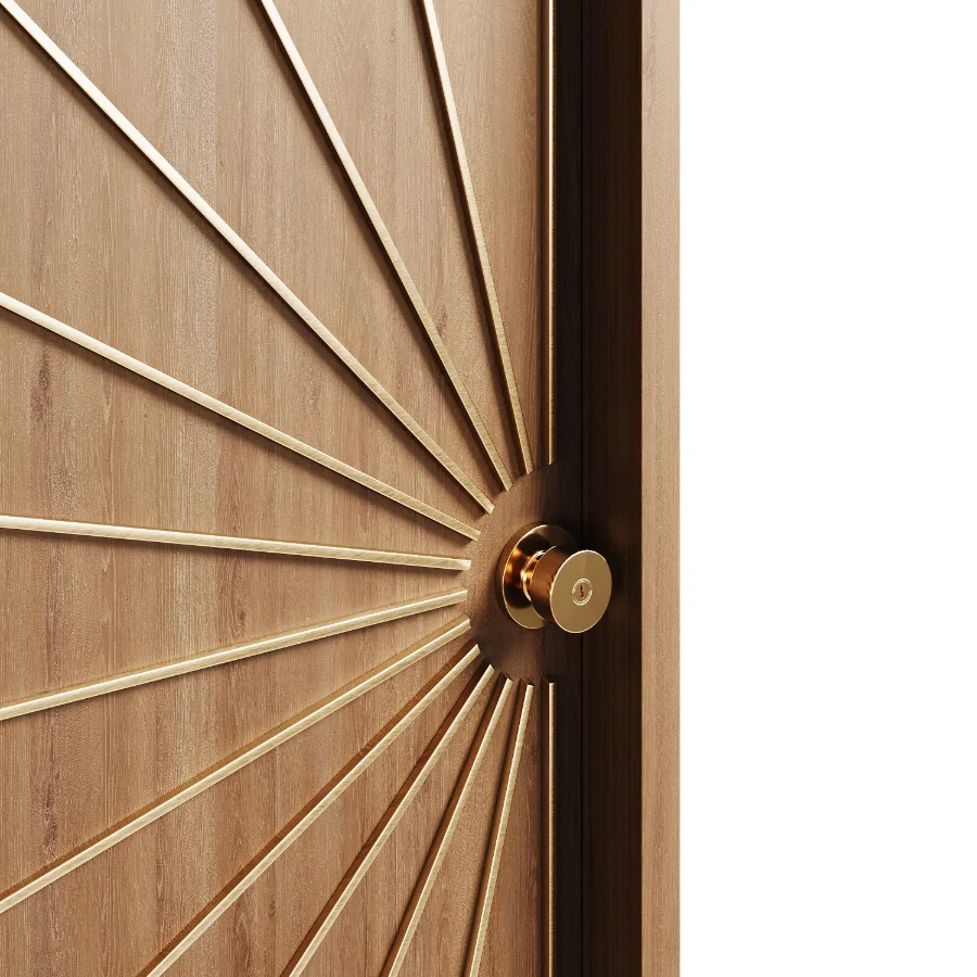 Modernist entry walnut doors collection Image 10