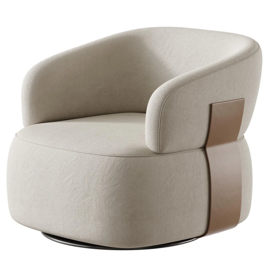 Hillip 360 Rotation Modern Barrel Chair Image 2
