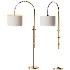 Arc Floor Lamp with Linen Shade - Thumbnail 2