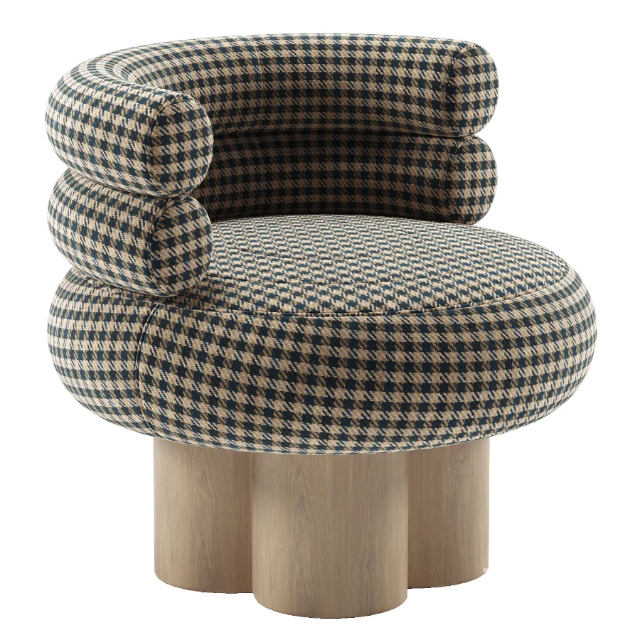 Swivel Boucle Barrel Chair Image 5