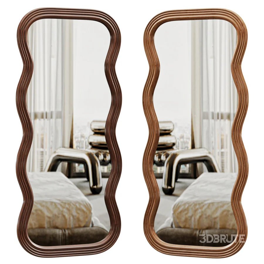 Frances Natural Floor Mirror Image 1