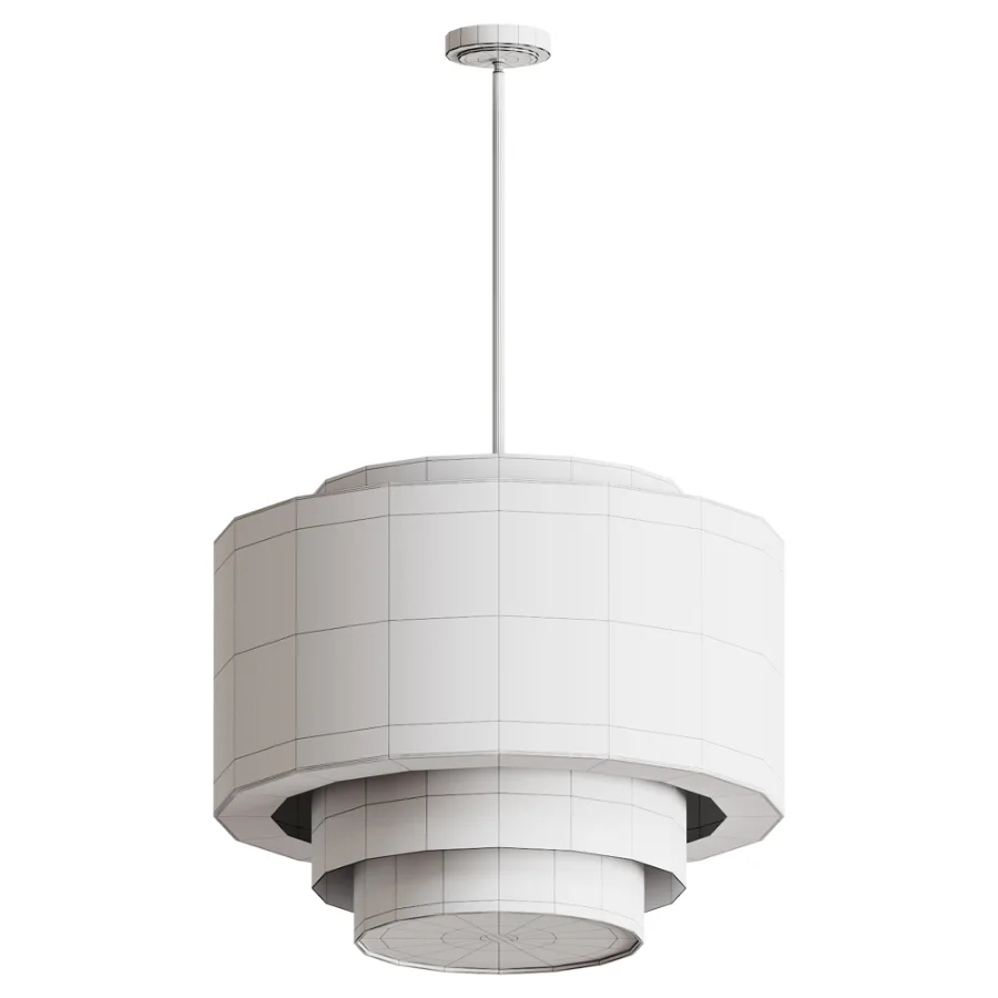 Rejuvenation Tiered Linen Drum Nickel Pendant Image 3