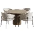 Linda chair And Mayeerty 46 Modern Wooden Round Dining Table - Thumbnail 4