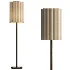 Folia walnut wood and scalloped natural linen floor lamp - Thumbnail 1