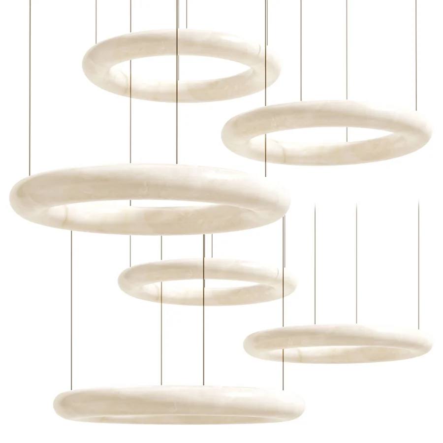 Aurelia Alabaster Ring Pendant Light Image 2