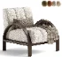 Boucle Ash Wood Accent Chair - Thumbnail 1