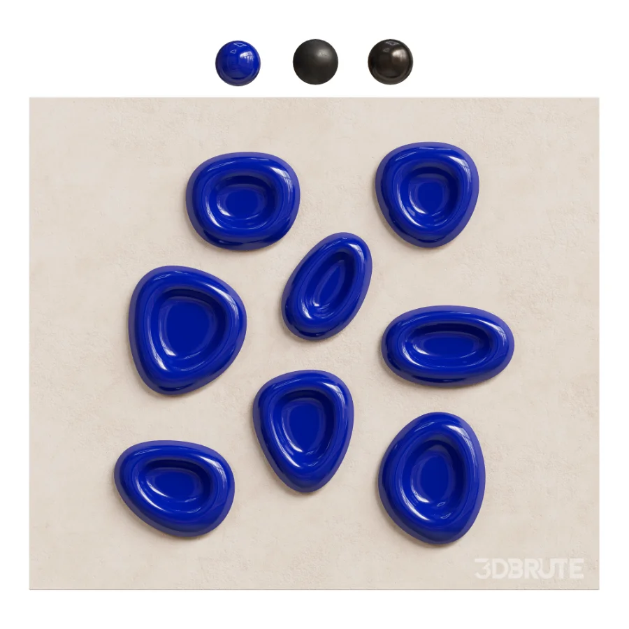 Modern Blue Ceramic Wall Decor and Sculptures Image 2