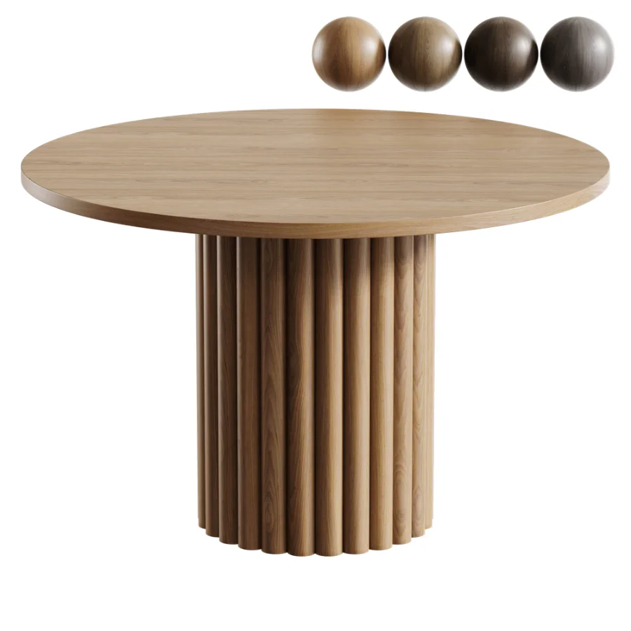 Modern Wooden Round Dining Table Image 1
