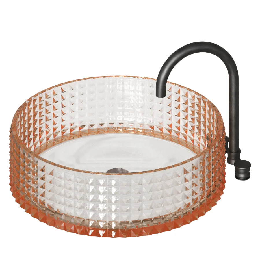 Glass countertop bathroom sink 4 colors Image 3