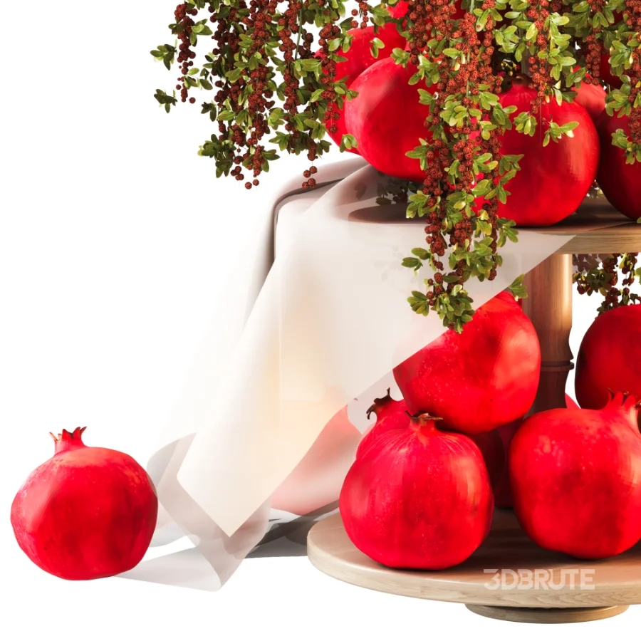 Pomegranate Cascade Fruit & Floral Arrangement Image 4
