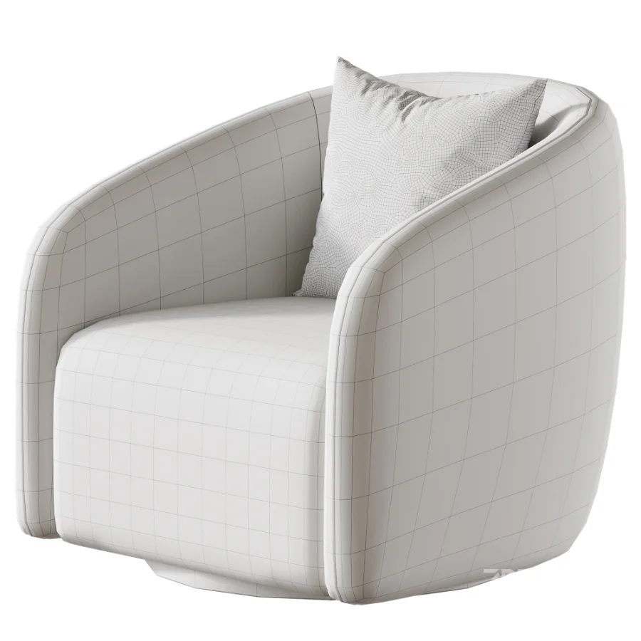 Modway Holland Curved Swivel Armchair Image 4