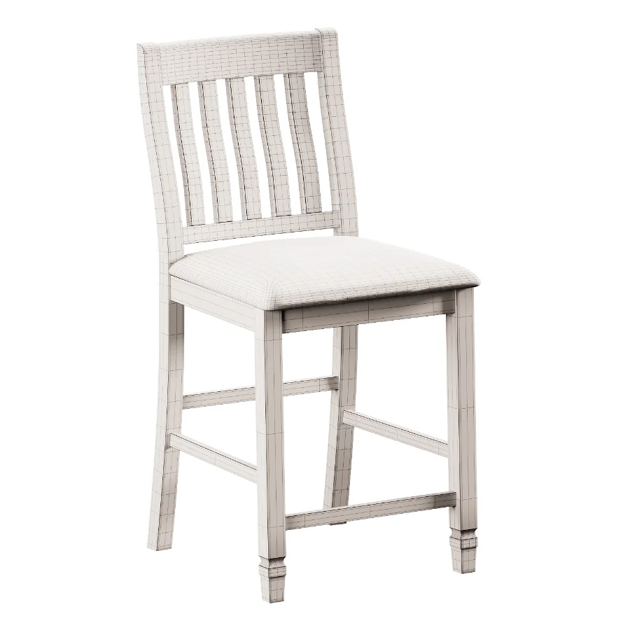 Gray Barn Slat Back Counter Stool Image 4