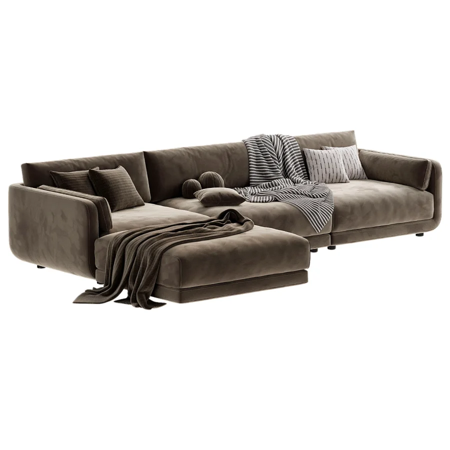 Naples Modular Upholstered Chaise L Sectional Image 1