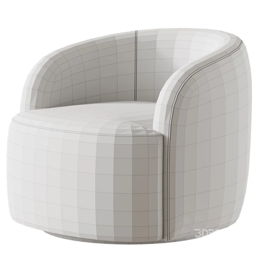 Gwyneth Ivory Boucle Swivel Chair by goop Image 7