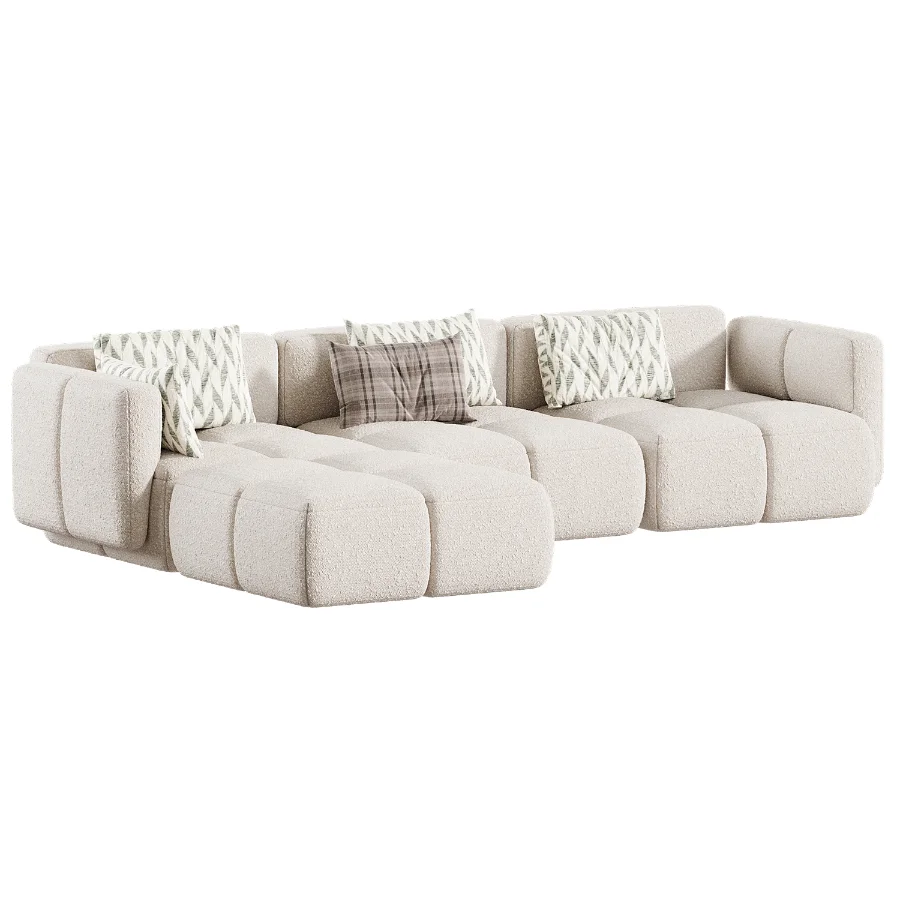 Westwing Teddy Boucle Modular Sofa with Tayla Pouf Image 3