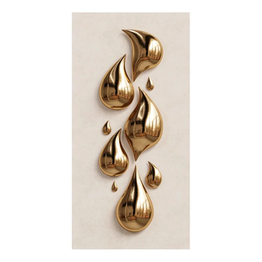 Modern Circular Wall Sculpture with Water Droplet Design DZJ-693 Image 4