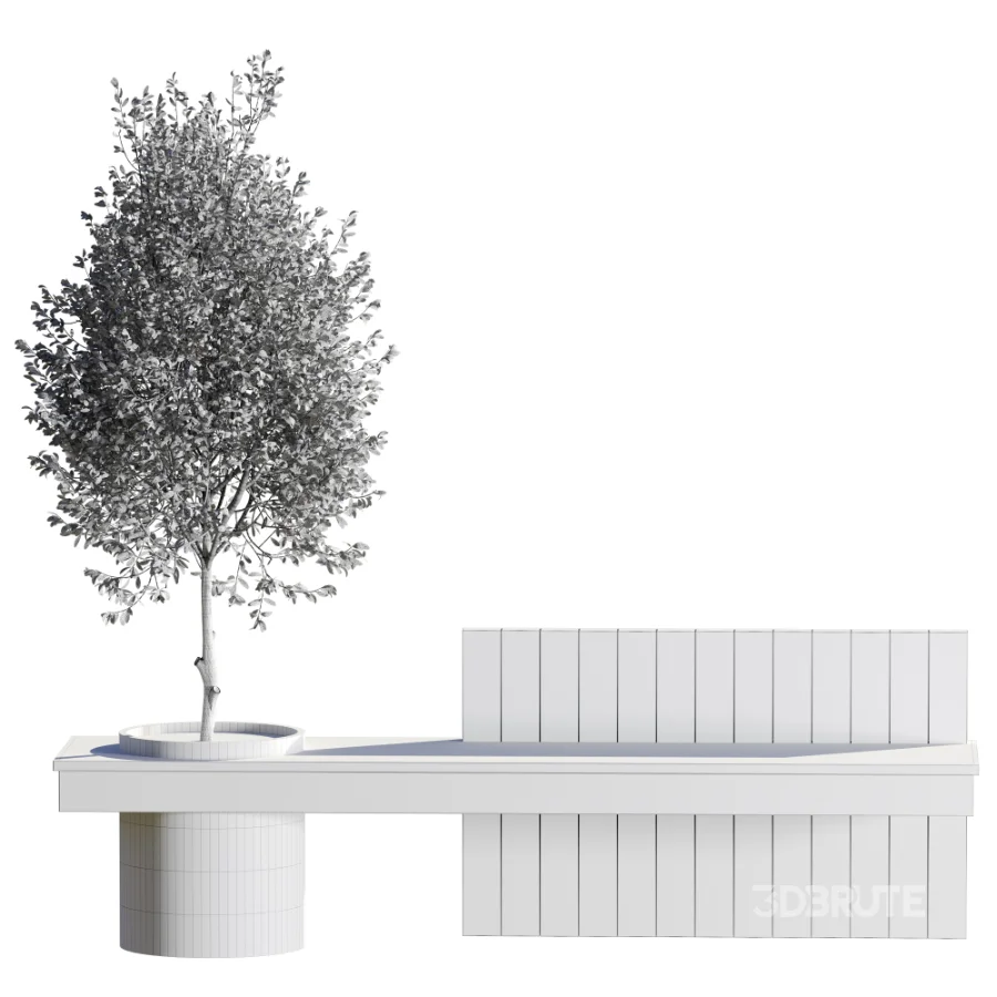 Bench with Plants – Urban Furniture 05 Image 2