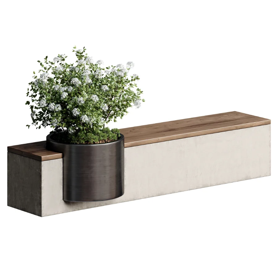 Bench with Plants – Urban Furniture 07 Image 2