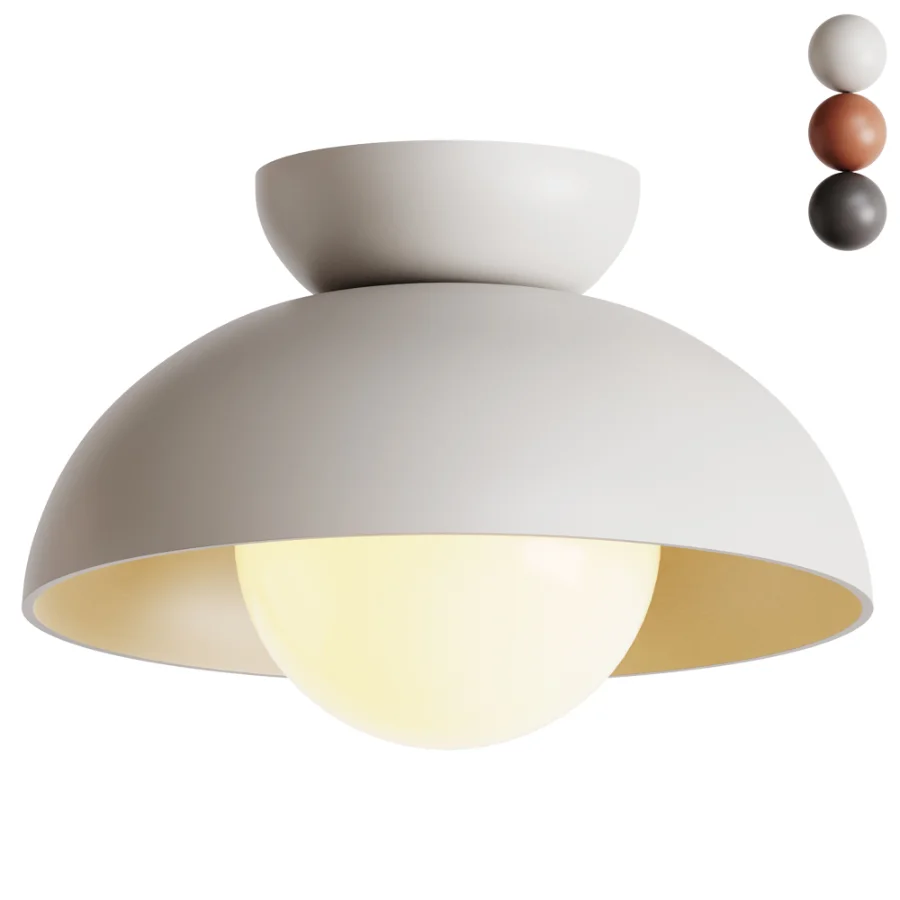 Modern Bowl Semi-Flush Mount Ceiling Light Image 1