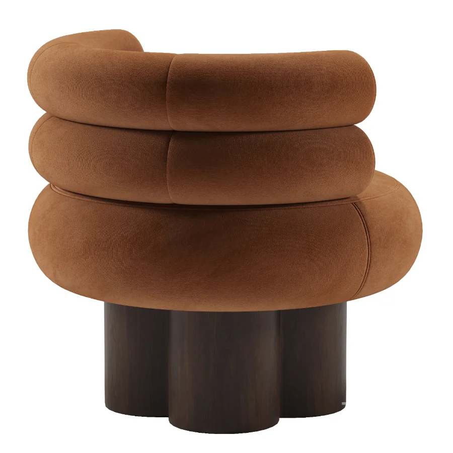Swivel Boucle Barrel Chair Image 6