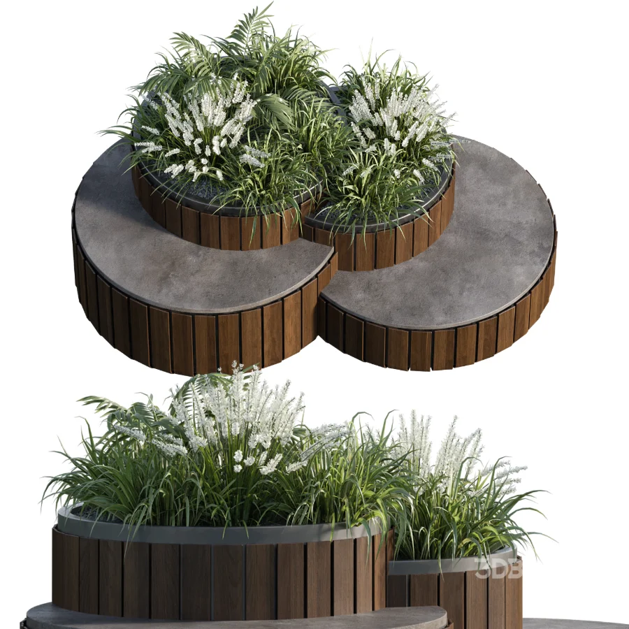 Bench with Plants – Urban Furniture 04 Image 3