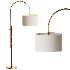 Arc Floor Lamp with Linen Shade - Thumbnail 1