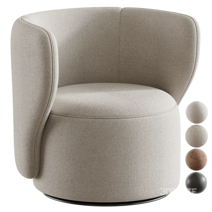 Modern Swivel Barrel Chair Image 1
