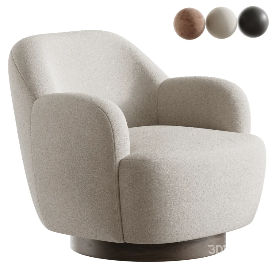 Spring Modern Upholstered Swivel Accent Chair Image 1