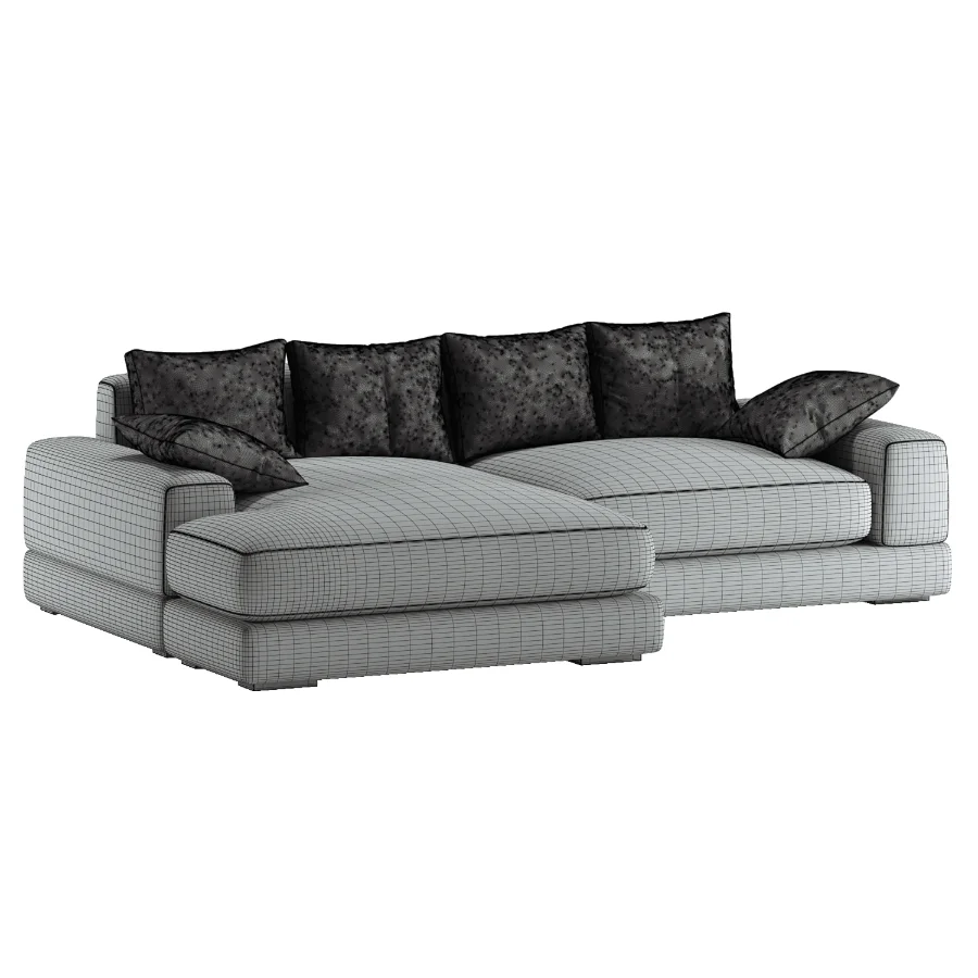 White L Shaped Deep Sofa Image 6