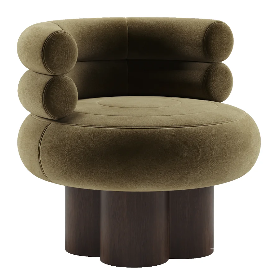 Swivel Boucle Barrel Chair Image 3