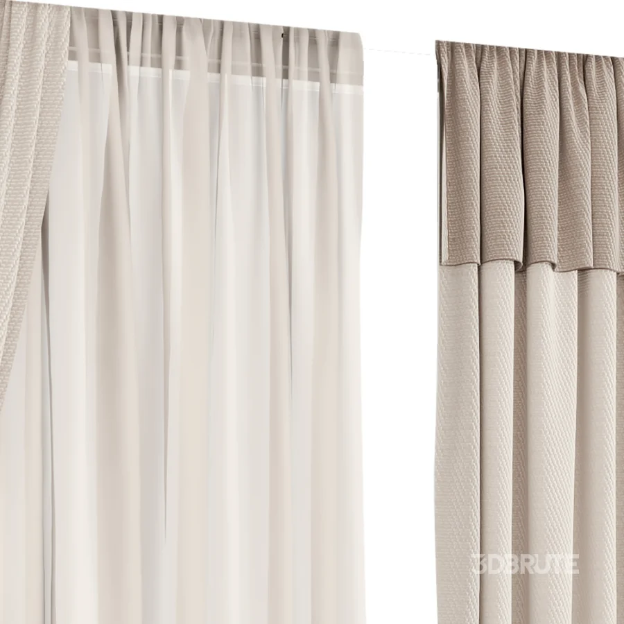 Silk and Cotton Curtain Set 130 Image 1