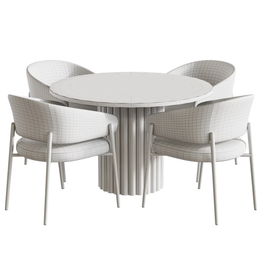 Linda chair And Mayeerty 46 Modern Wooden Round Dining Table Image 6